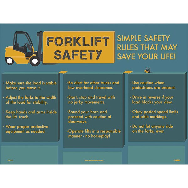 Nmc Forklift Safety Poster PST111 Zoro