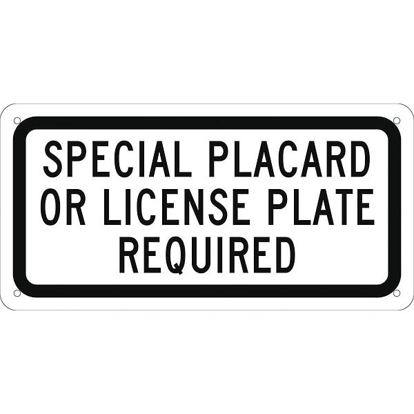 Nmc Handicapped Parking California Special License Plate Required Sign