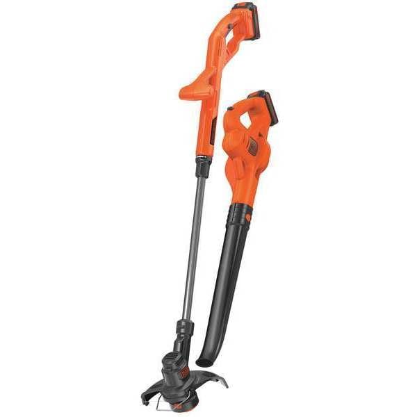 Black & Decker 20V MAX* Lithium 10 In. String Trimmer/Edger, Hard Surface Sweeper + 2 Battery Combo Kit LCC222