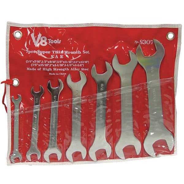 V8 Tools Super Thin Wrench Set, 3/8 11/4", 7 pcs 8307 Zoro