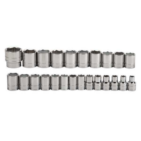 Williams 1/2" Drive Socket Set, Metric, 24 pcs 32941 Zoro