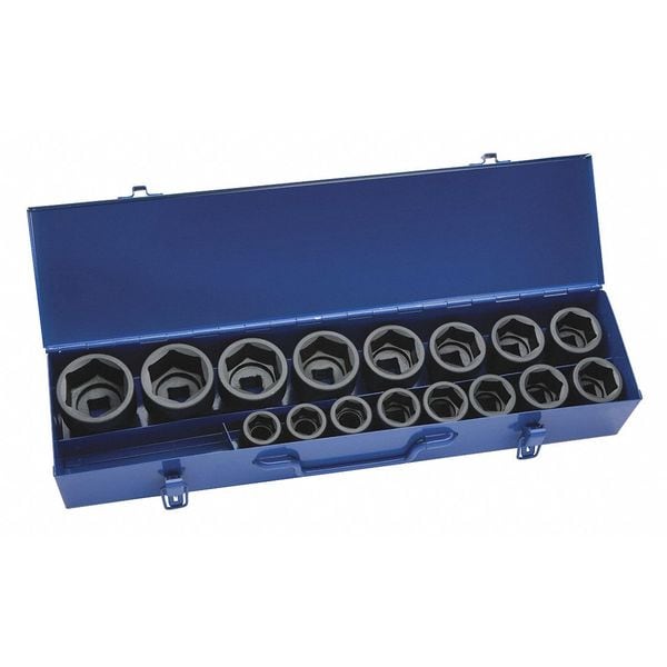 Williams 3/4" Drive Impact Socket Set, SAE, 17 pcs 38901 Zoro