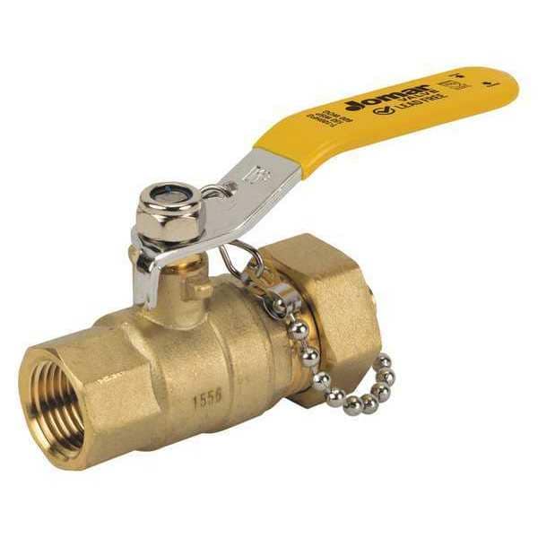 Jomar Valve LF Brass Cap and Chain Valve, NPT, 1/2" T100HFG Zoro