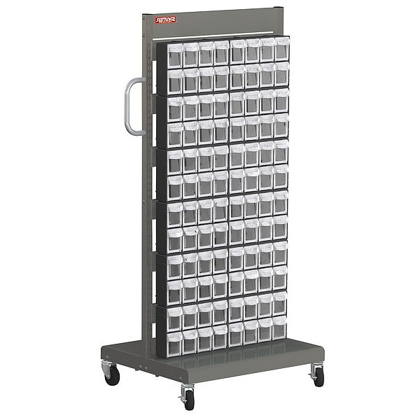 Shuter Mobile Parts Cart, FO308 1, Sided 96 Tip Out Bins 1010542 Zoro