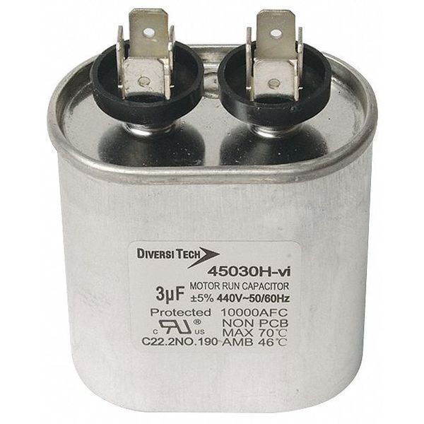 Diversitech Motor Run Capacitor, 440V, Oval 45075H Zoro