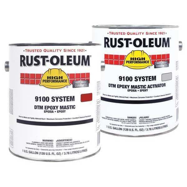 Rust-Oleum Epoxy Activator and Finish Kit, Safety Red, Semi
