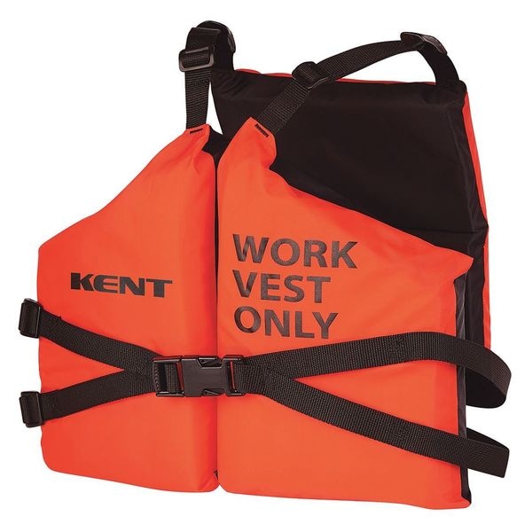 Kent Safety Life Work Vest, Nylon, Orange 15110020000415 Zoro
