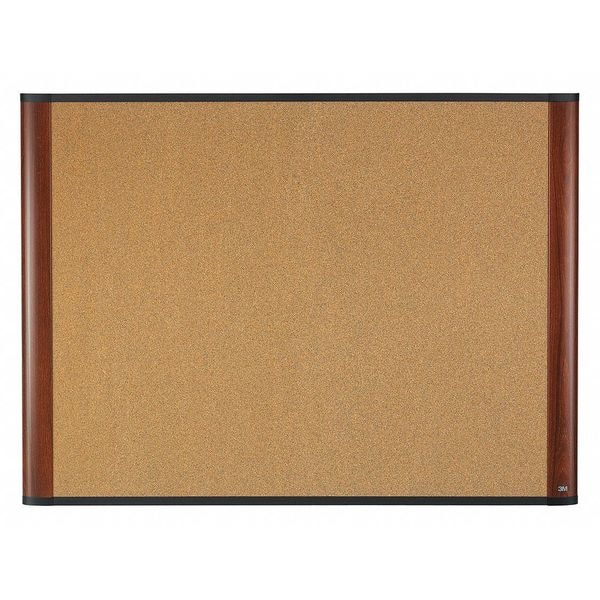 3M Cork Bulletin Board 6 ft. x 4 ft., Mahogany Frame C7248MY Zoro