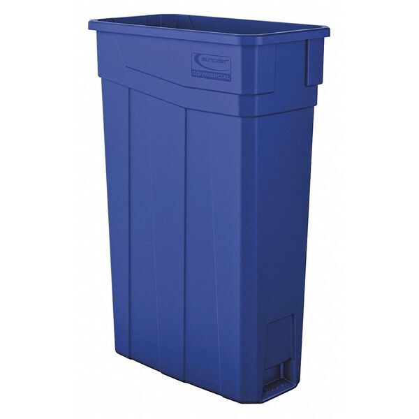 Suncast Commercial 23 gal. Rectangular Trash Can, Blue, SnapOn