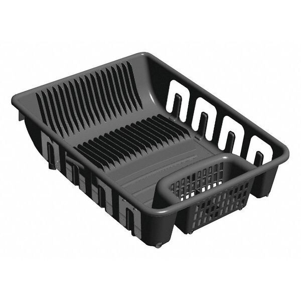 Rubbermaid Dish Rack, All In One, Self Draining, Black SK0110 Zoro