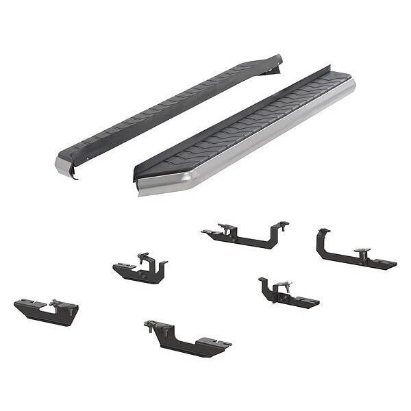 Aries 5" W Polished Stainless Steel Aluminum Running Boards 2051021 Zoro