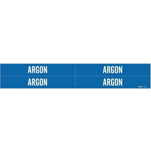 Brady Pipe Marker, Argon, Blue, 3/4 to 2-3/8 In 7016-4