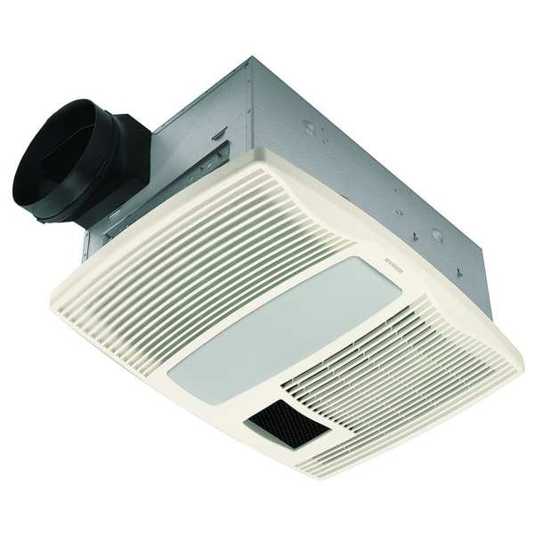 Broan Ceiling Bathroom Fan, 110 cfm cfm, 6 in Duct Dia., 120V AC, Yes