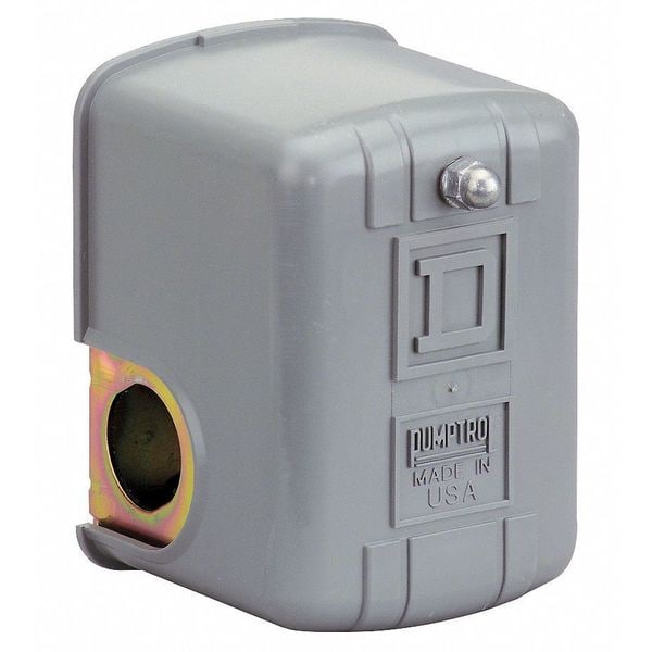 Square D Pressure Switch, (1) Port, 1/4 in FNPS, DPST, 5 to 65 psi, Standard Action