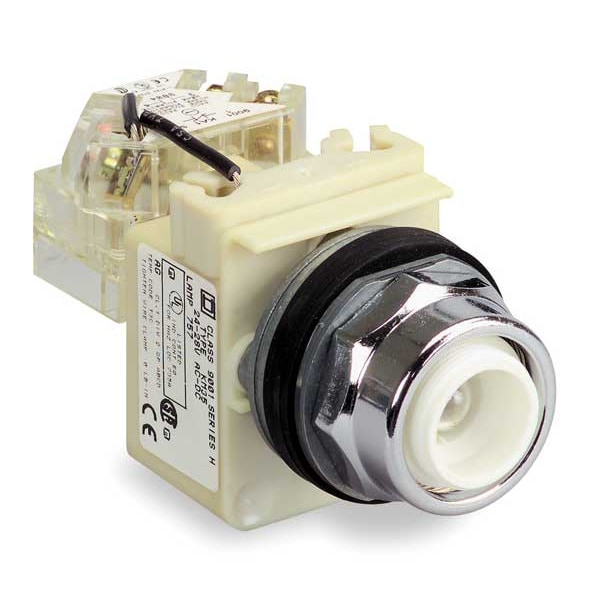 Schneider Electric Illuminated Push Button Operator, 30 mm, No Cap 9001K1L5