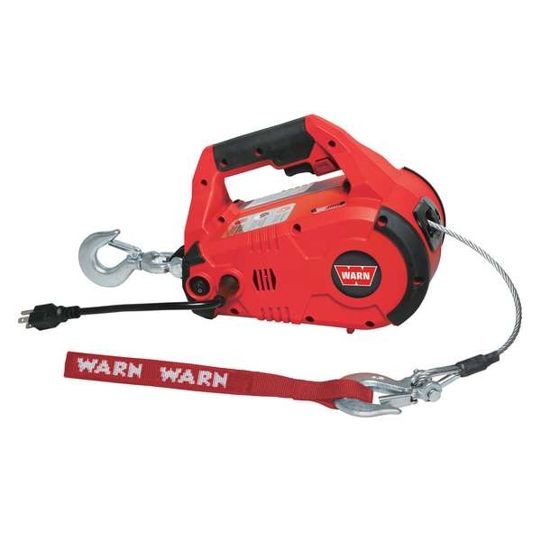 Warn Portable Electric Winch, 115V AC, 7.7 A, Red 885000 | Zoro
