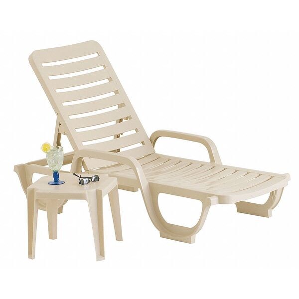 Grosfillex Chaise Lounge, Adjustable, Sand 44031066 Zoro