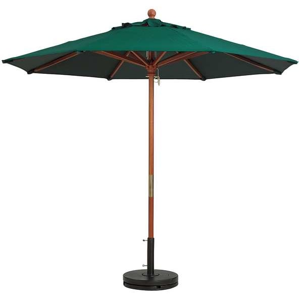 Grosfillex 98912031 300 00 Market Wood Patio Umbrella 9 Ft Wooden Pole Forest Green Zoro Com