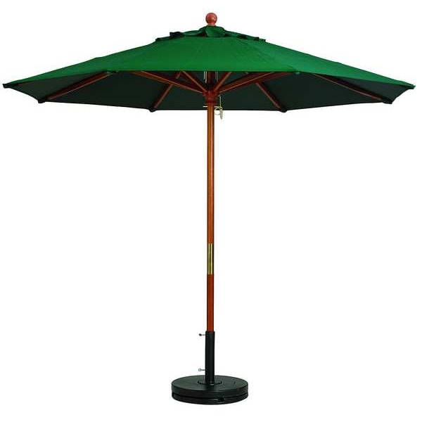 Grosfillex 98942031 250 00 Market Wood Patio Umbrella 7 Ft Wooden Pole Forest Green Zoro Com