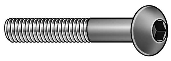 Zoro Select 1.00mm Metric Socket Head Cap Screw, Plain A2 Stainless Steel, 25 PK 6EB56