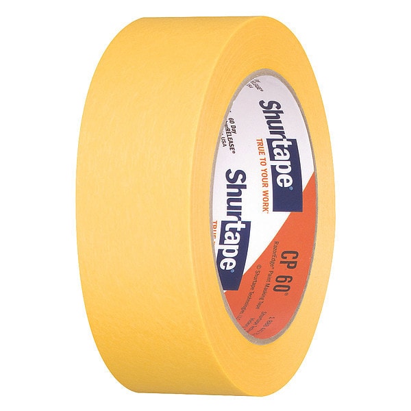 Shurtape Masking Tape, Yellow, 36mm x 55m CP 60