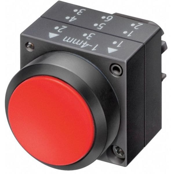 Siemens Push Button operator, 22mm, Red 3SB30000DA21