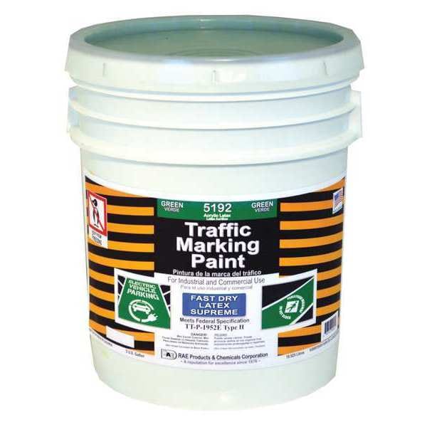 Rae Traffic Zone Marking Paint, 5 Gal., Green, Latex Acrylic Based