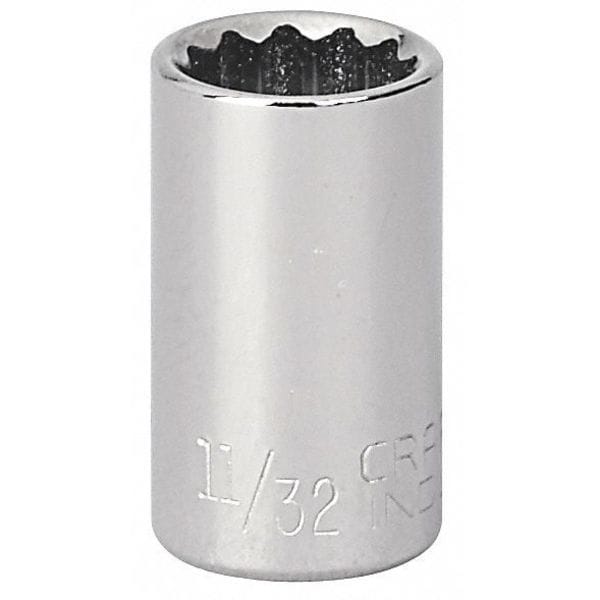 Craftsman Industrial 1/4" Drive, Spline SAE Socket, 12 Points 92212 Zoro