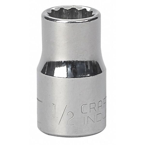 Craftsman Industrial 1/2" Drive, Spline SAE Socket, 12 Points 924256 Zoro