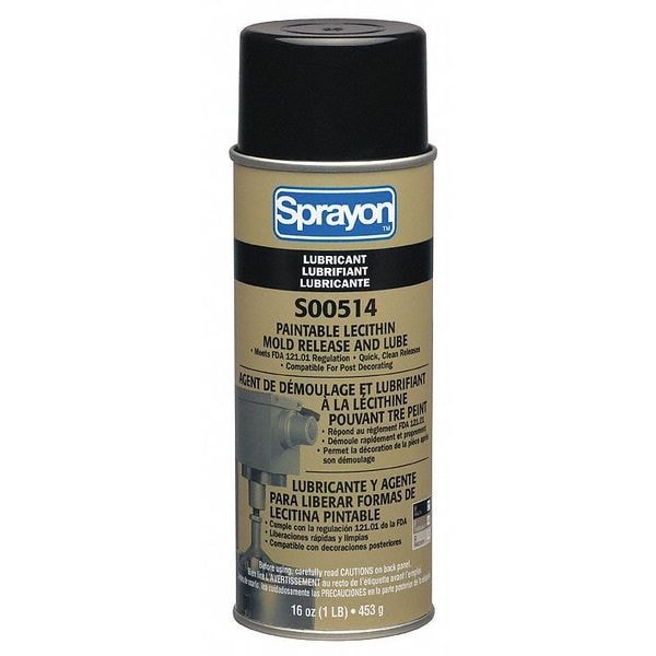 Sprayon Lecithin Mold Release/Lubricant, 16 Oz S00514 Zoro