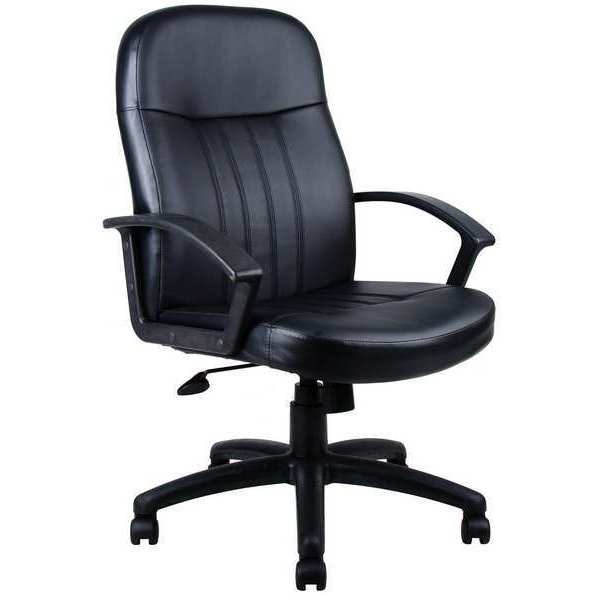 Zoro Select Leather/Polyurethane Executive Chair, 18" to 21-1/2", Fixed Arms 6GNN4