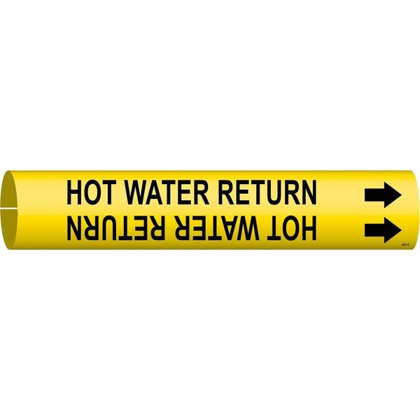 Brady Pipe Marker, Hot Water Return, Y, 4 to6 In 4081-D
