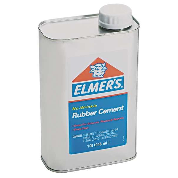 Elmers Contact Cement, Rubber Cement Series, Clear, 1 qt, Can EPI233 Zoro