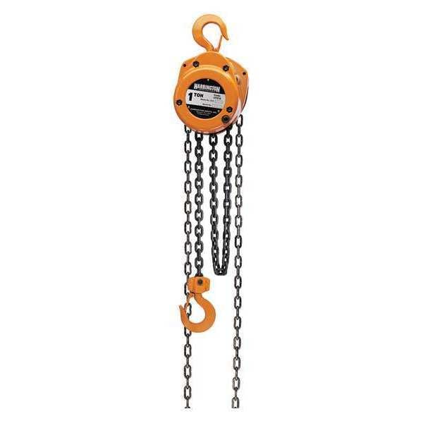 Harrington Manual Chain Hoist, 2000 lb., Lift 10 ft. CF01010 Zoro