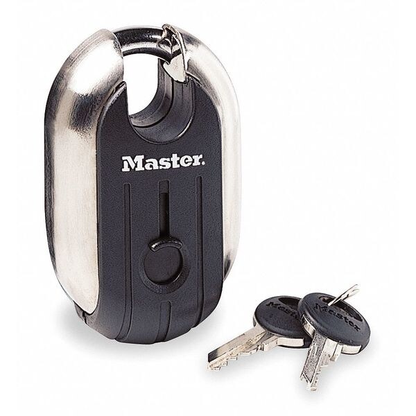 Master Lock Padlock, Keyed Different, Partially Hidden Shackle, Oval