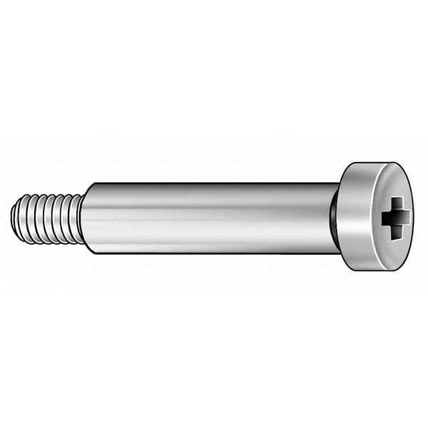 Zoro Select Precision Shoulder Screw, 1/4"-20 Thr Sz, 7/16 in Thr Lg, 1/4 in Shoulder Lg, 18-8 Stainless Steel 4737
