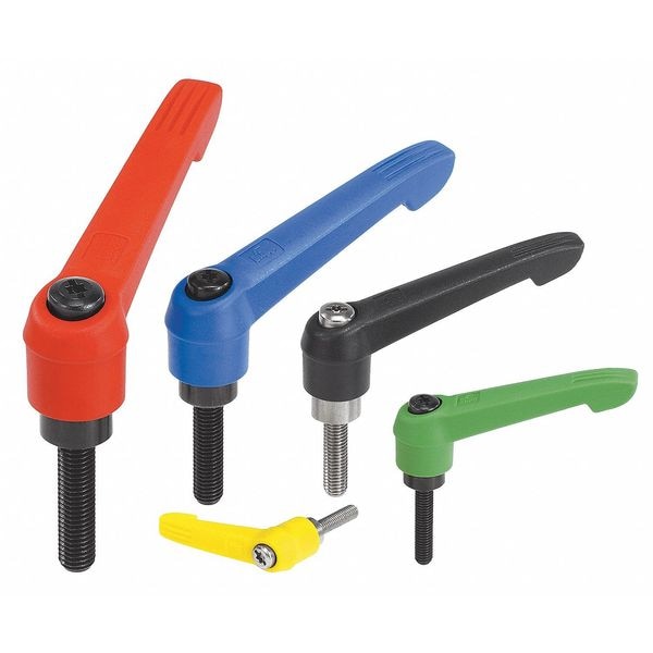 Kipp Adjustable Handle Size: 2, 3/8-16X60, Plastic, Green RAL 6032, Comp: Steel K0269.2A486X60