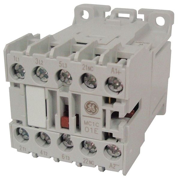 Abb Miniature IEC Magnetic Contactor, 3 Poles, 480 V AC, 9 A, Reversing: No MC1A-3-01-AT-W