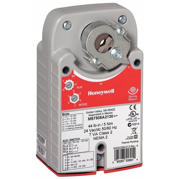 Honeywell MS8103A1130 162.79 Electric Actuator, 27 in.lb., 22 to 149