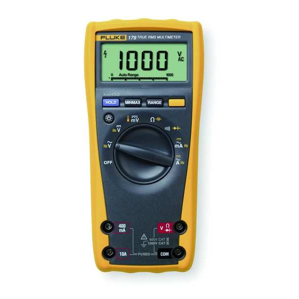Fluke Digital Multimeter, 1,000 Max. AC Volts, 1,000 Max. DC Volts, 10