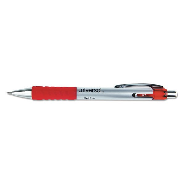 Universal One Retractable Gel Pen, Medium 0.7 mm, Red PK12
