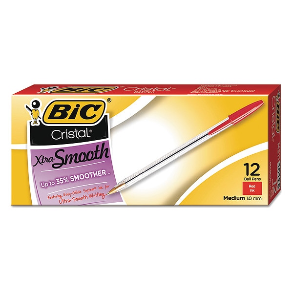 Bic Stick Ballpoint Pen, Medium 1.0 mm, Red PK12 BICMS11RD - main