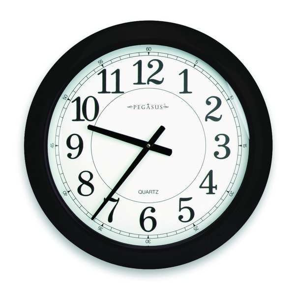 Zoro Select 24" Analog Quartz Wall Clock, Black 6NN67 Zoro
