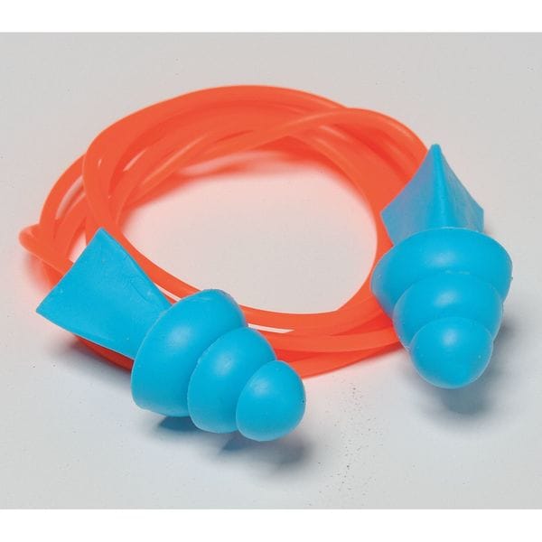 Tasco Reusable Corded Ear Plugs, Flanged Shape, 27 dB, 1 Pairs, Blue 100-09020