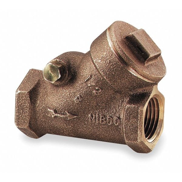 Nibco Swing Check Valve, Bronze, 3/4 In. T433B34 Zoro