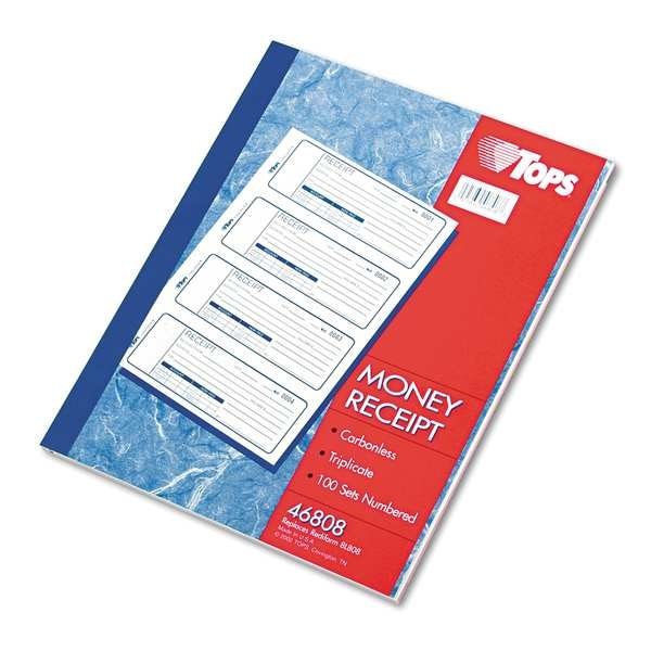 Tops Money/Rent Receipt Book, 71/8 x 23/4 TOP46808 Zoro