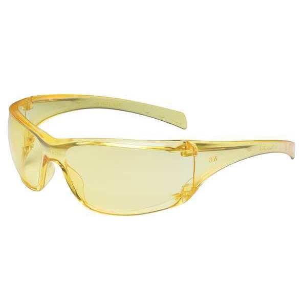 3M Safety Glasses, Wraparound Amber Polycarbonate Lens, Scratch-Resistant 11817-00000-20