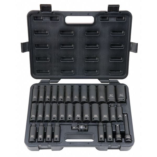 Blackhawk By Proto UW533CDS 232.77 1/2" Drive Impact Socket Set, SAE