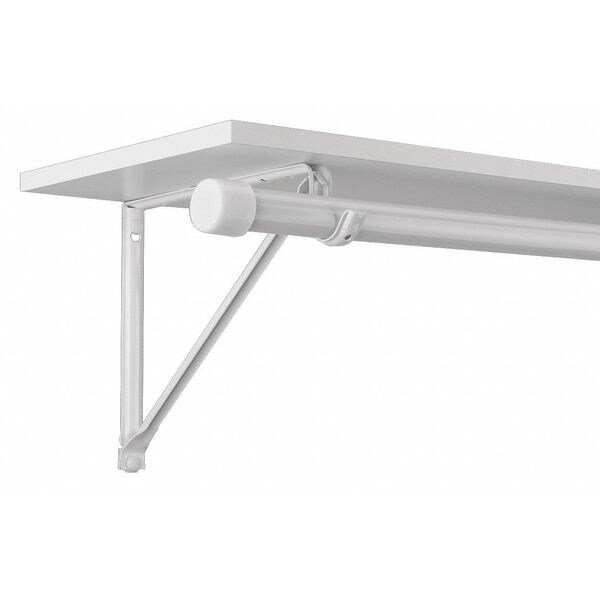 John Sterling RP-0042-BWT Adjustable Steel Shelf And Rod Bracket – White Finish For 11"–14" Deep Closet Shelves