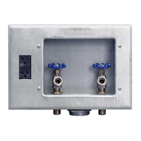 Guy Gray Washing Machine Outlet BoxGalvanizedDuplex Receptacle1/2